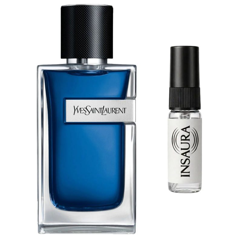 Yves Saint Laurent Y Iced Cologne perfume bottle with 2ml decant spray, INSAURA
