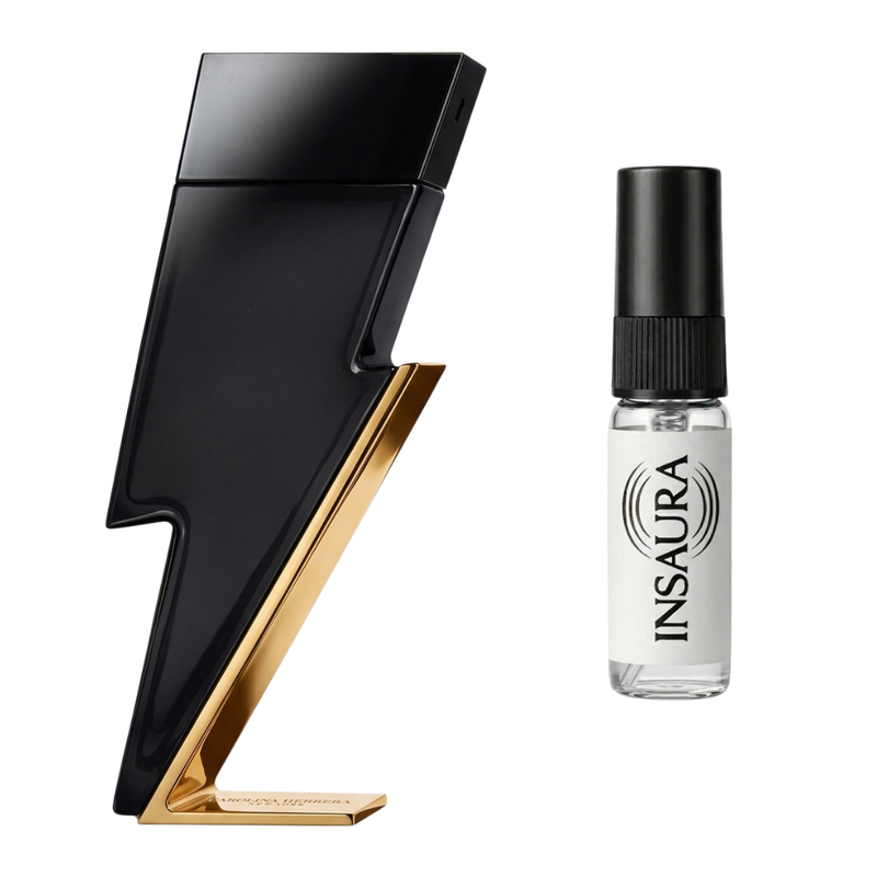 Carolina Herrera Bad Boy perfume bottle with 2ml decant spray, INSAURA