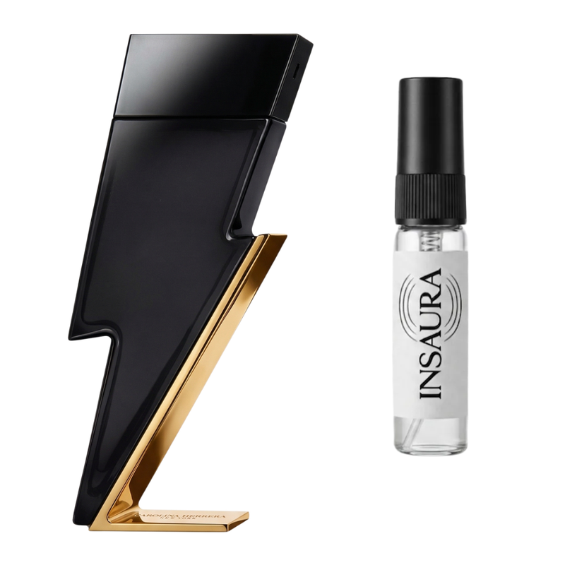 Carolina Herrera Bad Boy perfume bottle with 5ml decant spray, INSAURA