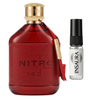 Dumont Nitro Red perfume bottle with 2ml decant spray, INSAURA