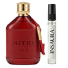 Dumont Nitro Red perfume bottle with 10ml decant spray, INSAURA
