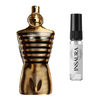 Jean Paul Gaultier Le Male Elixir perfume bottle with 5ml decant spray, INSAURA