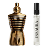 Jean Paul Gaultier Le Male Elixir perfume bottle with 10ml decant spray, INSAURA