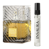 Lattafa Khamrah Qawha perfume bottle with 10ml decant spray, INSAURA