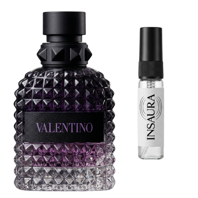 Valentino Born in Roma Purple Melancholia perfume bottle with 5ml decant spray, INSAURA